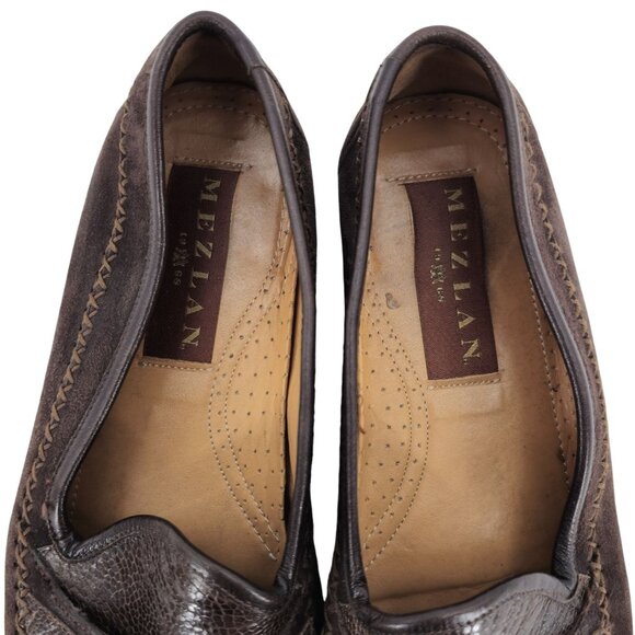 Vintage Mezlan Exotic Ostrich Suede Dress Shoes Mens 8.5M Tassel Slip-on Loafers - Picture 5 of 11